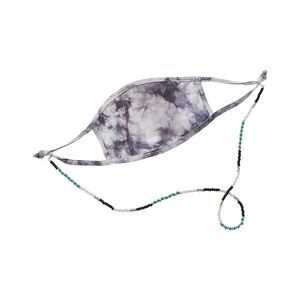 Fallon & Royce Cloth Face Mask & Beaded Chain, Blue
